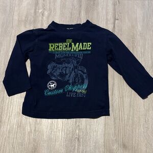 Cherokee Navy Long Sleeve Tee with Green and Blue Print